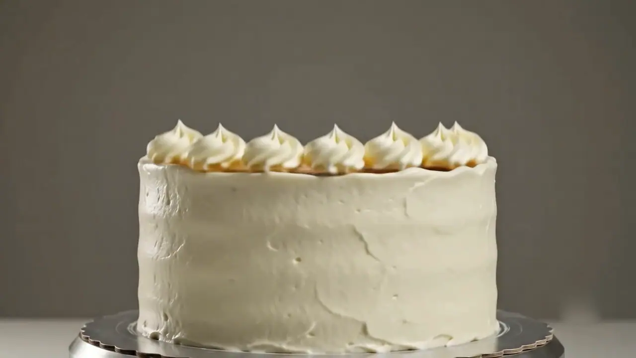 Buttercream piped in rosettes around the rim